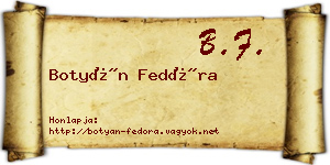 Botyán Fedóra névjegykártya